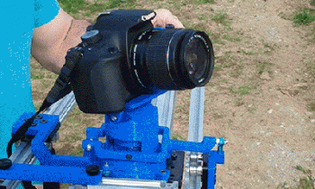 Camera Slide Pans and Tilts Camera Mechanically