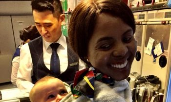 Flight Attendant Takes Care Of Baby For Mom On 15-Hour Flight