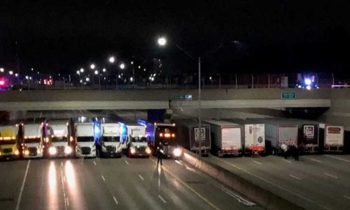 Semi Truck Drivers Line Michigan Highway To Save Suicidal Man