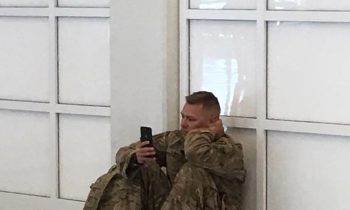 Entire Airport Cheers For Soldier Watching His Wife Give Birth Over FaceTime