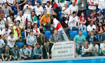 Iranian Fans Hold Banners At World Cup In Support Of Women