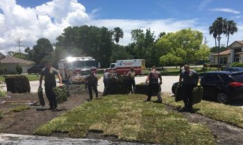 After Saving His Life, These Firefighters Returned To Finish Laying His Sod