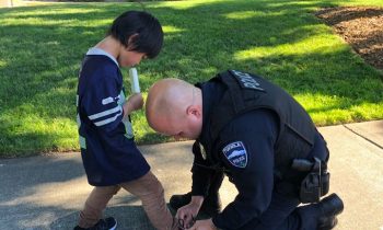 Cop Notices Boy With Bloody Socks, Returns With A New Pair Of Shoes